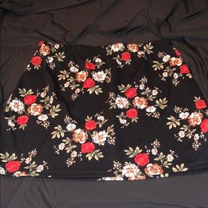 Plus Floral A-Line Skirt